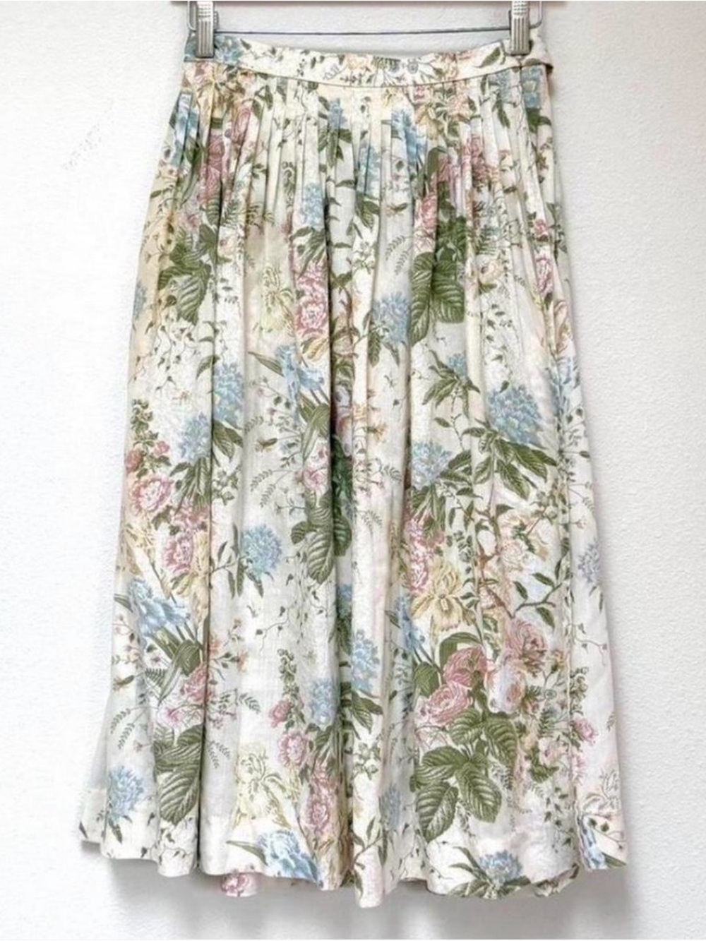 Vintage 80s 90s Floral Cotton Midi Skirt 
Prairie Cottagecore Wrap Skirt Small - Picture 4 of 6
